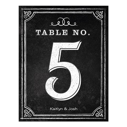 Chalkboard Table Numbers 1-12