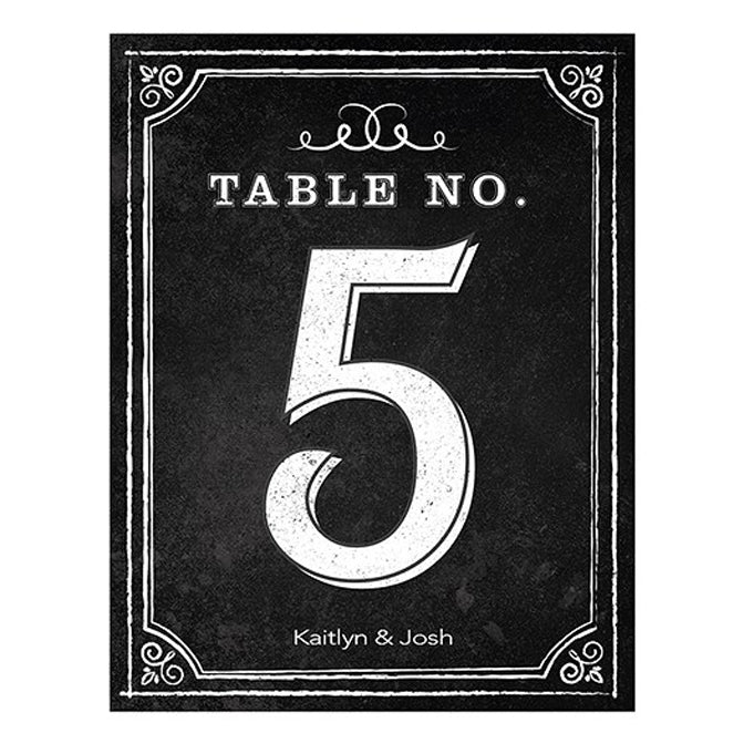 Chalkboard Table Numbers 1-12
