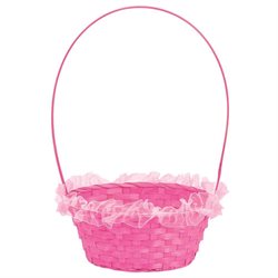 Pink Wicker Basket