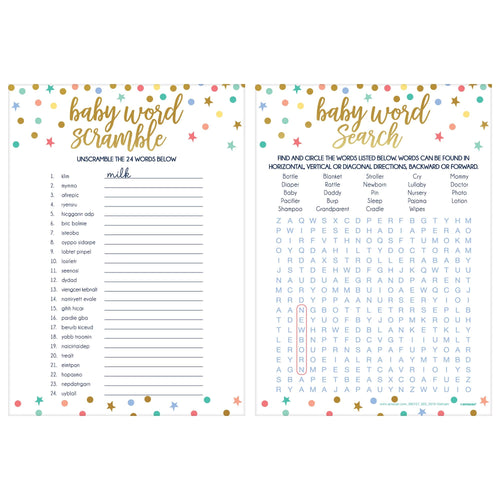 Baby Shower Word Game