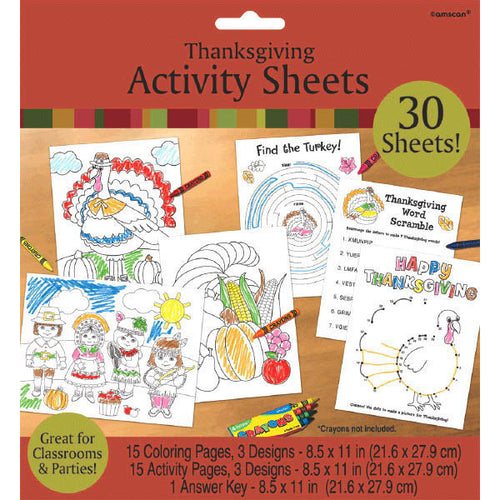 Thanksgiving Activity Sheets