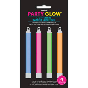 Assorted Glow Sticks - 4ct