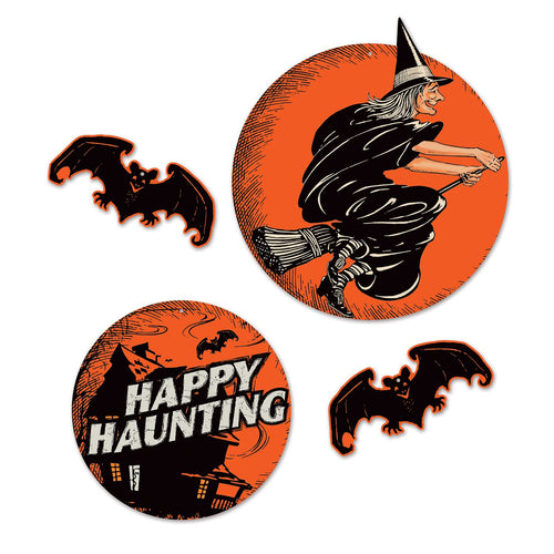 Vintage Halloween Cutouts - 4ct