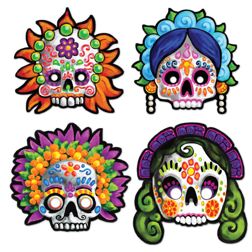 Day of the Dead Masks - 4ct