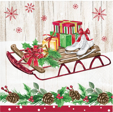 Vintage Christmas Beverage Napkins