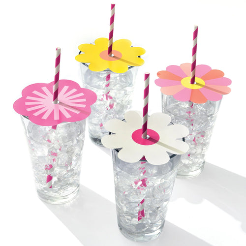 Throwback Summer Drink Toppers w Straws