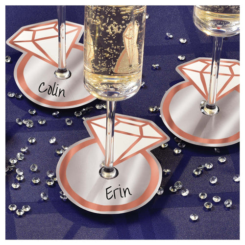 Navy Wedding Glass Tags - 18ct