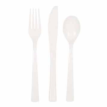 White Assorted Cutlery - 12ct