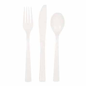White Assorted Cutlery - 12ct