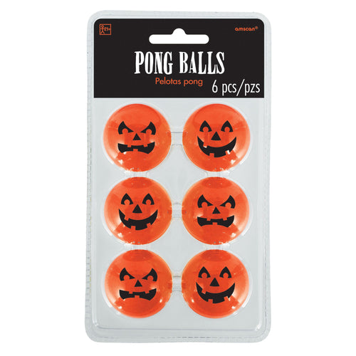 Jack-o-Lantern Pong Balls - 6ct