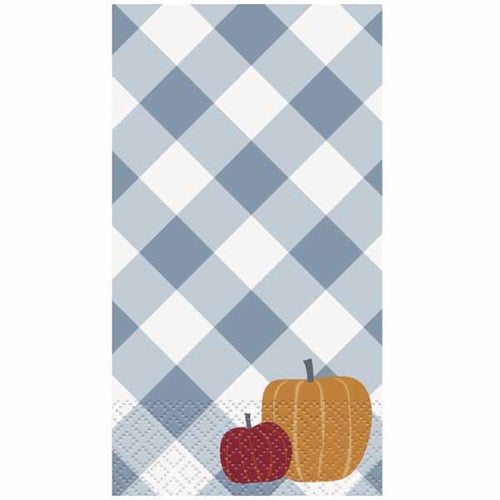 Gingham Pumpkin Guest Towels - 16ct