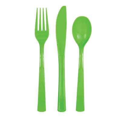 Kiwi Green Assorted Cutlery - 12ct