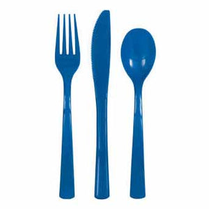 Royal Blue Assorted Cutlery - 12ct