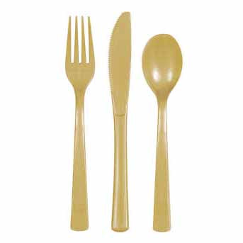 Gold Assorted Cutlery - 12ct