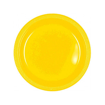 Yellow Plastic Dessert Plates - 20ct
