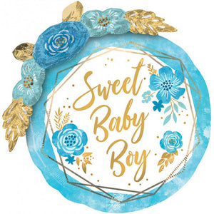 Floral Baby Boy 28" Foil Balloon