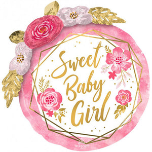 Floral Baby Girl 28" Foil Balloon