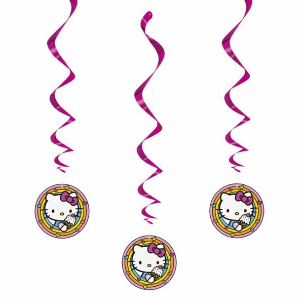 Hello Kitty Hanging Swirls - 3ct