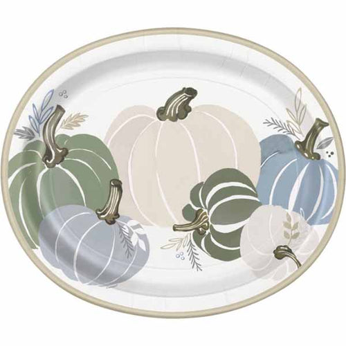 Pastel Thanksgiving Oval Platters - 8ct