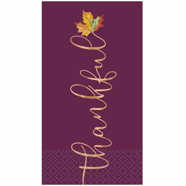 Modern Thanksgiving Thankful Guest Towels - 16ct