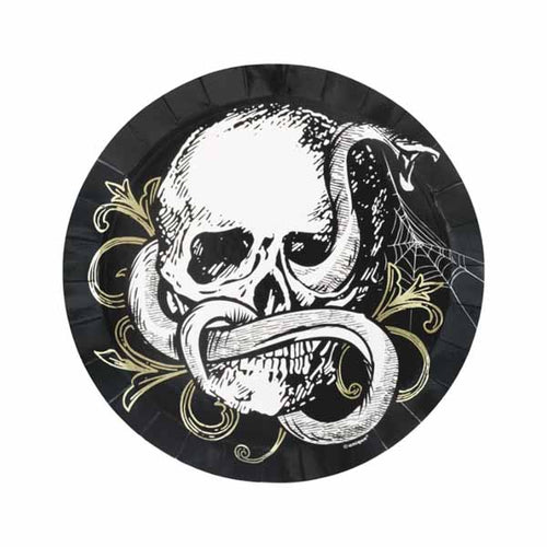 Sketchy Skull Dessert Plates - 8ct