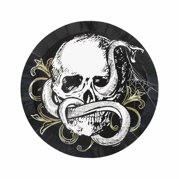 Sketchy Skull Dessert Plates - 8ct
