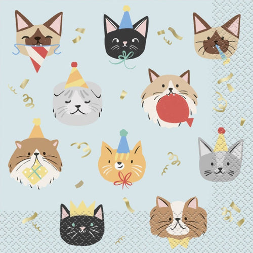 Pawty Animal Cat Luncheon Napkins