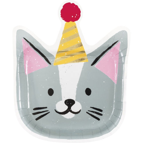 Pawty Animal Cat Shaped Plates