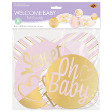 Load image into Gallery viewer, Pink Welcome Baby Cutouts