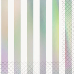 Luminous Birthday Striped Luncheon Napkins