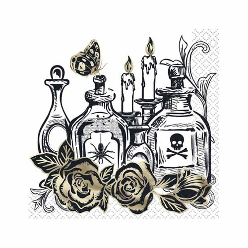 Sketchy Skull Beverage Napkins - 16ct