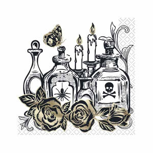 Sketchy Skull Beverage Napkins - 16ct