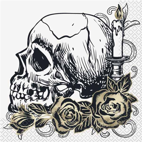 Sketchy Skull Luncheon Napkins - 16ct