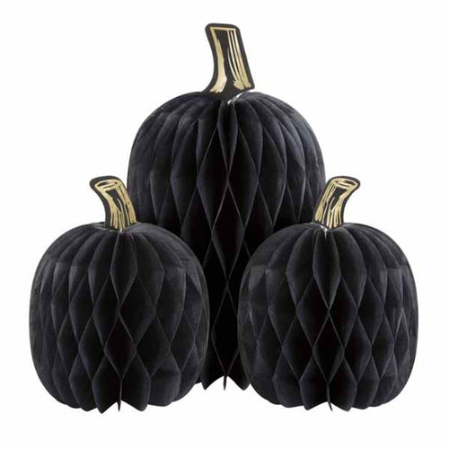 Black Honeycomb Pumpkins - 3ct