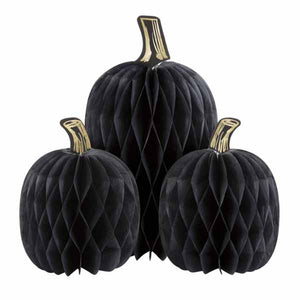 Black Honeycomb Pumpkins - 3ct