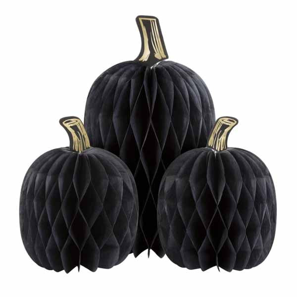 Black Honeycomb Pumpkins - 3ct