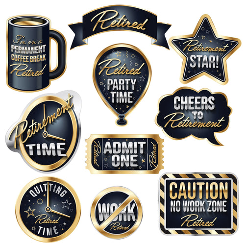 Happy Retirement Photo Props - 10ct