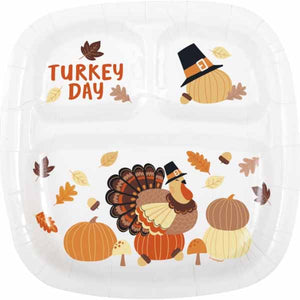 Turkey Day Sectioned Plates - 8ct