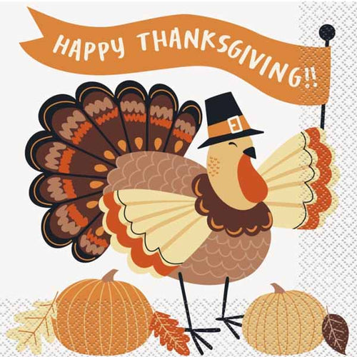 Turkey Day Luncheon Napkins - 16ct