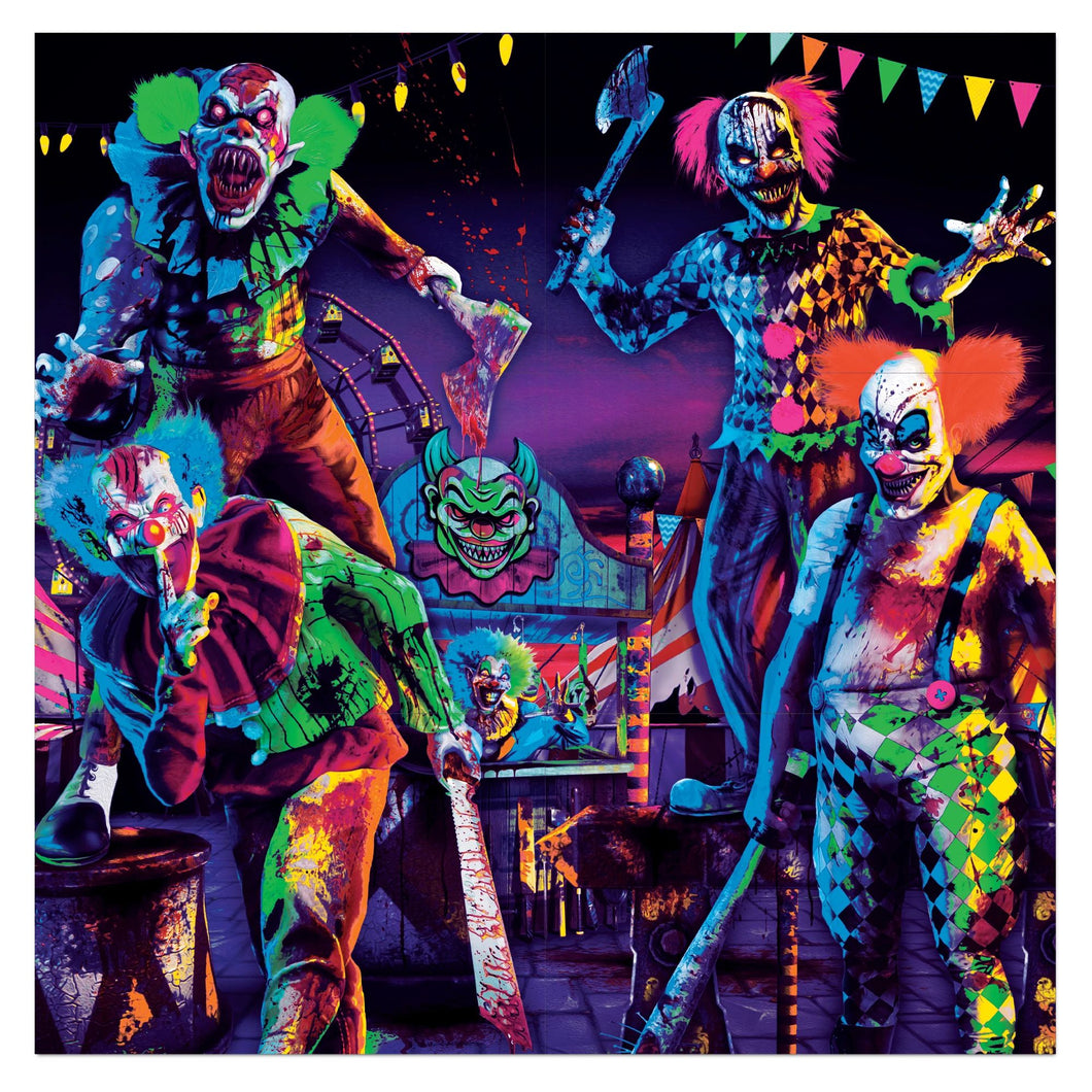Creepy Carnival Blacklight Backdrop
