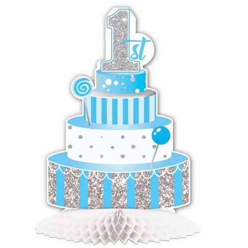 1st Birthday Boy Honeycomb Centerpiece