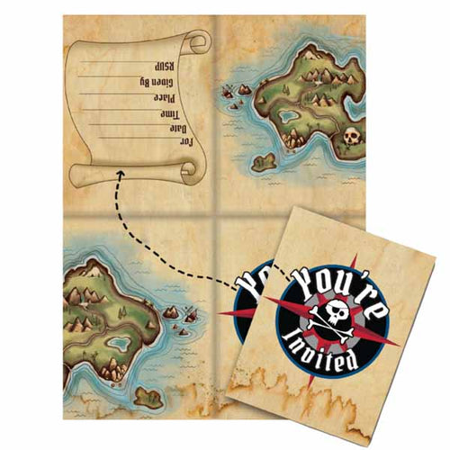 Pirate Map Invitations