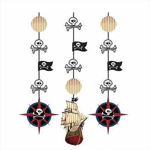 Pirate Map Hanging Swirl Decorations