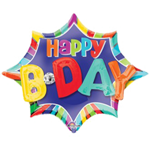 Birthday Burst 3D 35" Foil Balloon