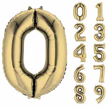 Load image into Gallery viewer, 34" Gold Number Balloon