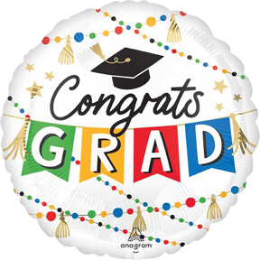 Grad Pom Poms 18" Foil Balloon