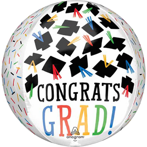 Hats Off Grad 16" Orb Balloon