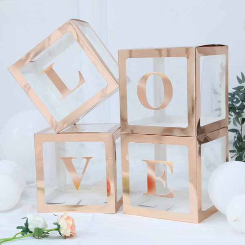 Love Balloon Boxes - Rose Gold - 4ct