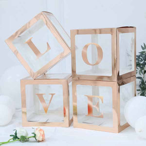 Love Balloon Boxes - Rose Gold - 4ct