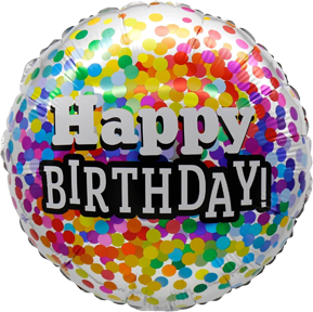 Rainbow Confetti 18" Foil Balloon